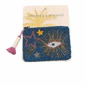 America & Beyond Beaded Celestial Coin Purse